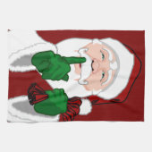 クリスマスサンタタカスタムオルのホリデーティータオル キッチンタオル (横)