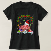 クリスマスサンタタコおもしろいコスチューム海獣L Tシャツ (デザイン正面)