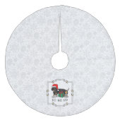 クリスマスサンタダーシュントおもしろい（Sブラック&タン） フリース ツリースカート (正面)