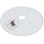 クリスマスサンタダーシュントおもしろい（Sブラック&タン） フリース ツリースカート (アングル)