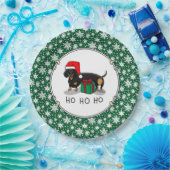 クリスマスサンタダーシュントおもしろい(Sブラック&タン) ペーパープレート (パーティー)