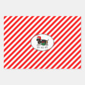 クリスマスサンタダーシュントおもしろい（Sブラック&タン） ラッピングペーパーシート (正面3)