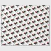 クリスマスサンタダーシュントおもしろい(Sブラック&タン) ラッピングペーパー (フラット)