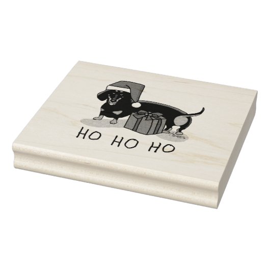 クリスマスサンタダーシュントおもしろい（Sブラック&タン） ラバースタンプ (スタンプ)