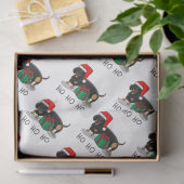 クリスマスサンタダーシュントおもしろい(Sブラック&タン) 薄葉紙 (ギフト)