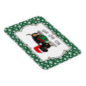 クリスマスサンタダーシュント(Sブラック&タン)かわいい マグネット (右側)