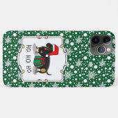 クリスマスサンタダーシュント(Sブラック&タン)かわいい Case-Mate iPhoneケース (裏面(横))