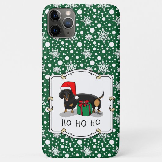 クリスマスサンタダーシュント(Sブラック&タン)かわいい Case-Mate iPhoneケース (裏面)