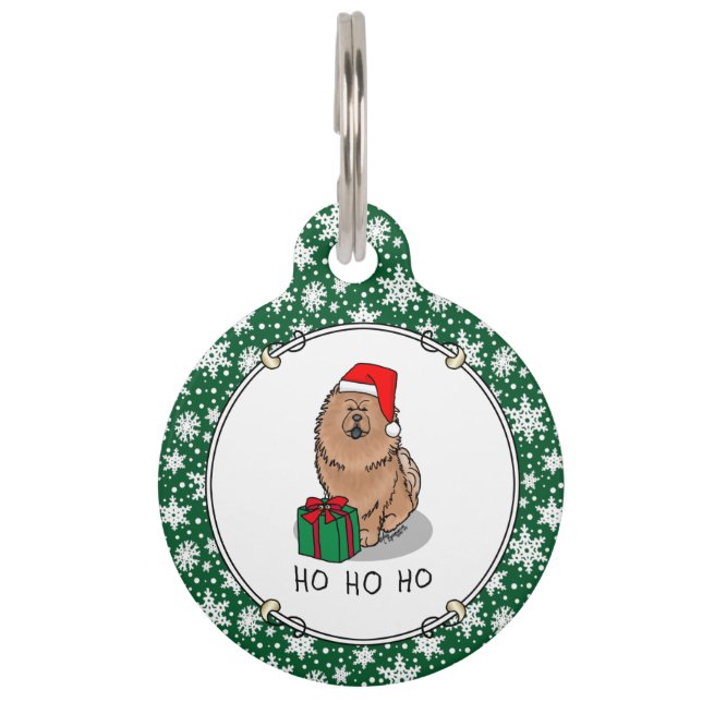 クリスマスサンタチョウ（シナモン）かわいい ペット　ネームタグ (正面)