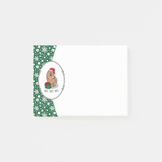 クリスマスサンタチョウ(シナモン)かわいい ポストイット (正面)