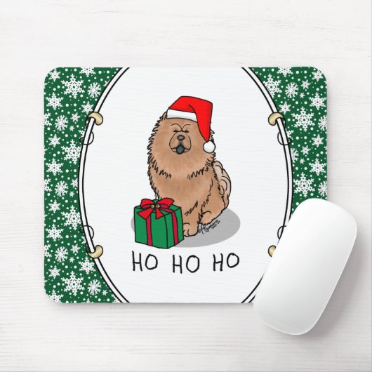 クリスマスサンタチョウ（シナモン）かわいい マウスパッド (マウス)