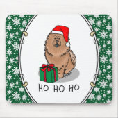 クリスマスサンタチョウ（シナモン）かわいい マウスパッド (正面)