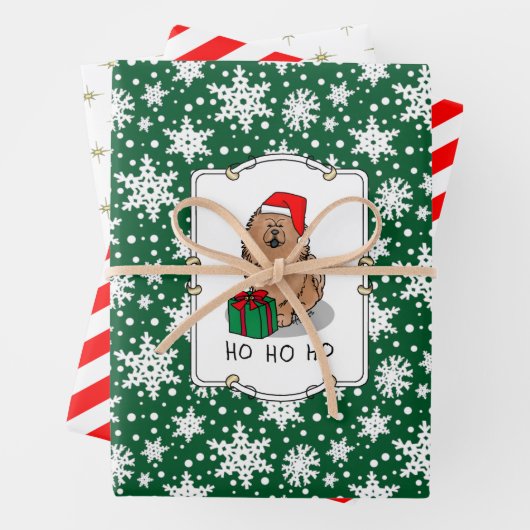 クリスマスサンタチョウ(シナモン)かわいい ラッピングペーパーシート (インサイチュ)