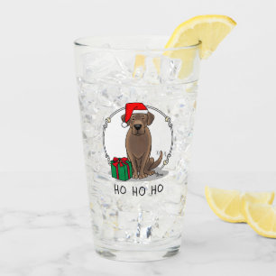 クリスマスサンタチョコレートラブラドールリトリエおもしろいバー タンブラーグラス