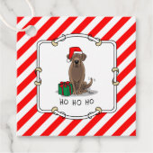クリスマスサンタチョコレートラブラドールリトリエおもしろいバー フェイバータグ (正面)
