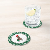 クリスマスサンタチョコレートラブラドールリトリエおもしろいバー ラウンドペーパーコースター (インサイチュ)