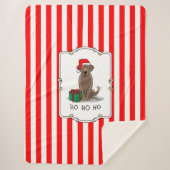 クリスマスサンタチョコレートラブラドールリトリエバーキュート シェルパブランケット (正面)