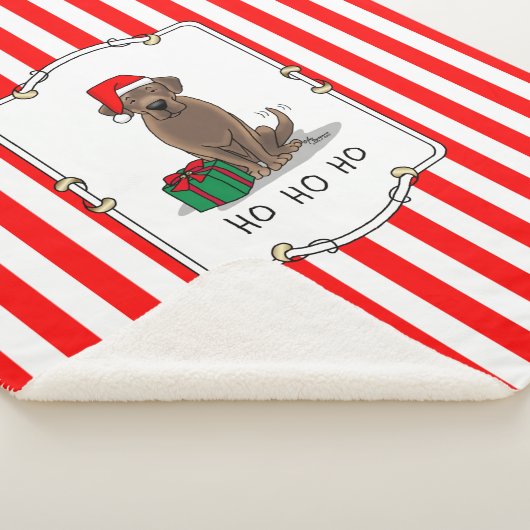 クリスマスサンタチョコレートラブラドールリトリエバーキュート シェルパブランケット (3/4)