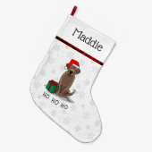 クリスマスサンタチョコレートラブラドールリトリエバーキュート ラージクリスマスストッキング (正面 (吊り時))