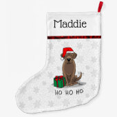 クリスマスサンタチョコレートラブラドールリトリエバーキュート ラージクリスマスストッキング (裏面)