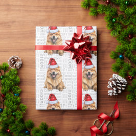 クリスマスサンタチョーチョーホリデードッグ ラッピングペーパー