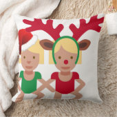 クリスマスサンタツインズ絵文字 クッション (ブランケット)