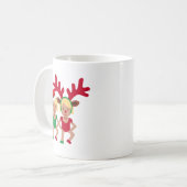 クリスマスサンタツインズ絵文字 コーヒーマグカップ (正面左)