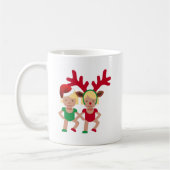 クリスマスサンタツインズ絵文字 コーヒーマグカップ (左)