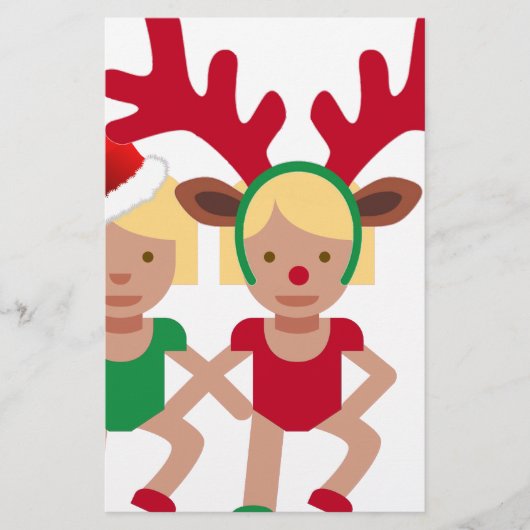 クリスマスサンタツインズ絵文字 便箋 (正面)