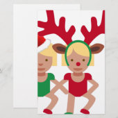 クリスマスサンタツインズ絵文字 便箋 (正面/裏面)