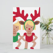 クリスマスサンタツインズ絵文字 便箋 (スタンド正面)