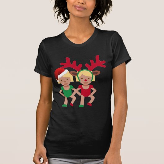 クリスマスサンタツインズ絵文字 Tシャツ (正面)