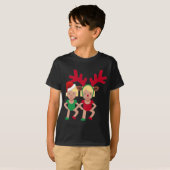 クリスマスサンタツインズ絵文字 Tシャツ (正面フル)
