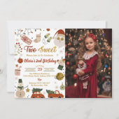クリスマスサンタツスイートバースデーパーティーの写真 招待状 (正面)