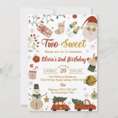 クリスマスサンタツスイートバースデーパーティー 招待状 (正面)