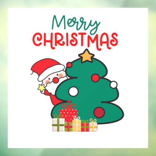 クリスマスサンタツリーとギフト ウィンドウサイン (シート3)