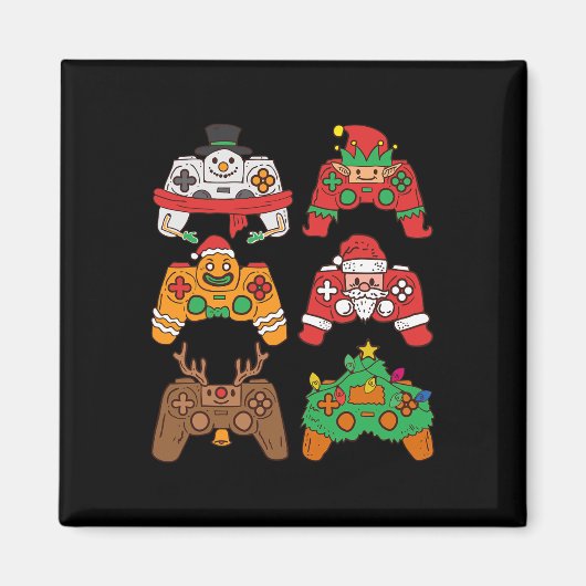 クリスマスサンタディアのゲーミングコントローラー少年の子供 マグネット (正面)