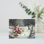 クリスマスサンタディアワイルドライフクリスマスホリデーカード ポストカード (スタンド正面)