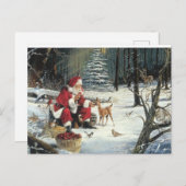 クリスマスサンタディアワイルドライフクリスマスホリデーカード ポストカード (正面/裏面)