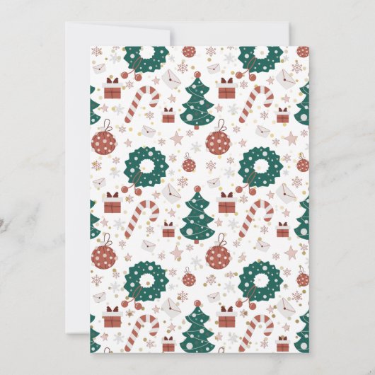 クリスマスサンタディア雪だるまホリデー誕生日 招待状 (裏面)