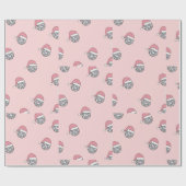 クリスマスサンタディスコピンク ラッピングペーパー (フラット)