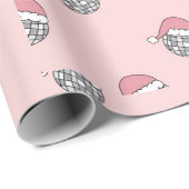 クリスマスサンタディスコピンク ラッピングペーパー (ロールコーナー)