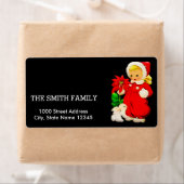 クリスマスサンタデコール（黒背景） ラベル (インサイチュ)