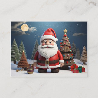 クリスマスサンタデザインとクリスマスアート 名刺