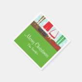 クリスマスサンタトインデア足 スタンダードカクテルナプキン (角)