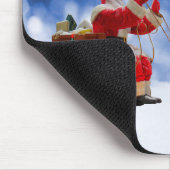 クリスマスサンタトナカイそり雪 マウスパッド (コーナー)