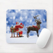 クリスマスサンタトナカイそり雪 マウスパッド (マウス)