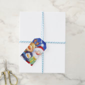 クリスマスサンタトナカイとペンギン ギフトタグ (より糸付き)