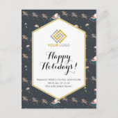 クリスマスサンタトナカイのロゴビジネス ポストカード (正面)