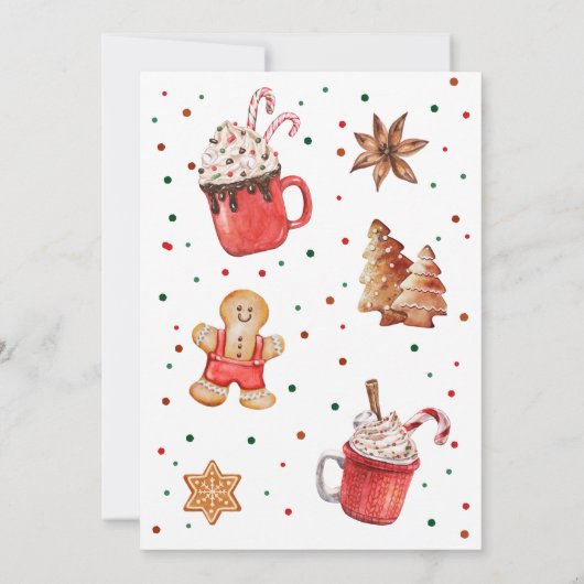 クリスマスサンタトナカイ何おもしろい1st誕生日 招待状 (裏面)